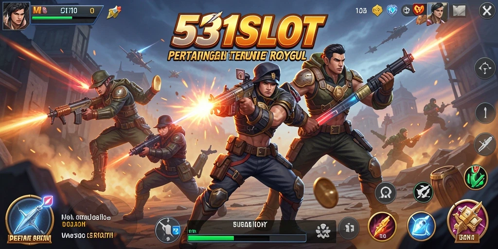 Screenshot gameplay 531SLOT dengan aksi Battle Royale yang mendebarkan.