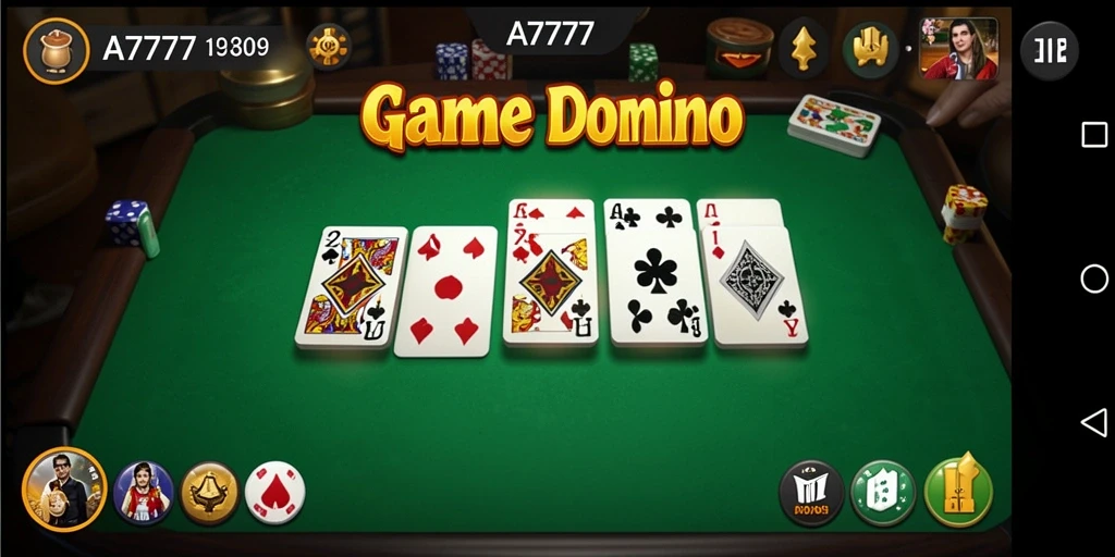 Tampilan gameplay A7777 yang menarik dalam permainan Domino.