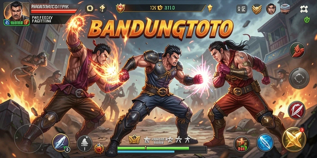 Tampilan gameplay pertarungan yang mendebarkan di BANDUNGTOTO.