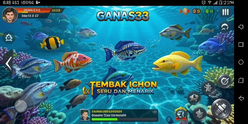 Tampilan gameplay seru Tembak Ikan di GANAS33.