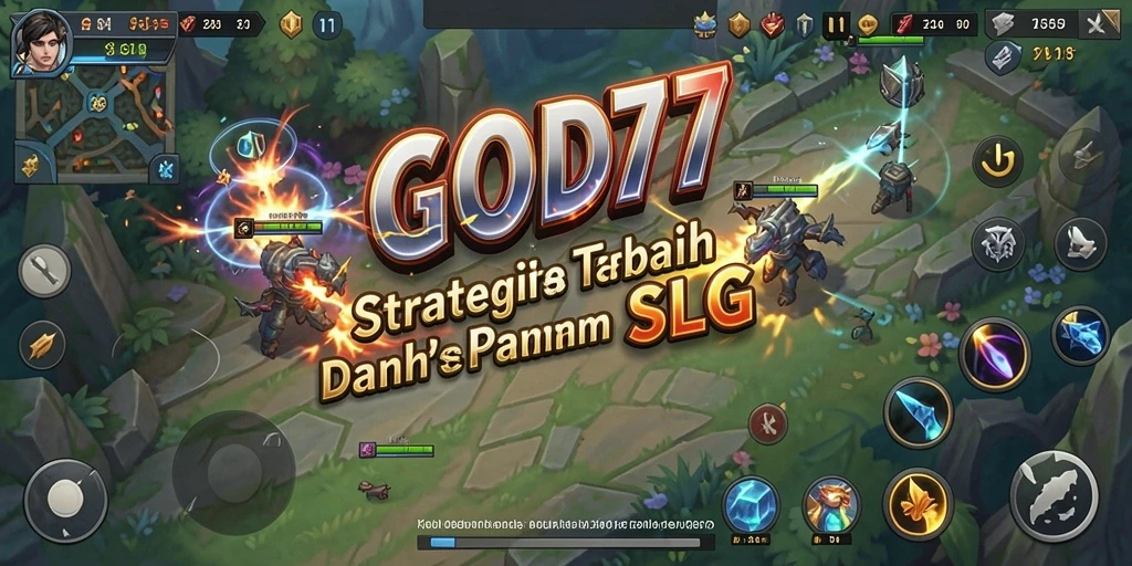 Screenshot gameplay <strong>GOD77</strong> menunjukkan pertempuran strategi yang mendebarkan.