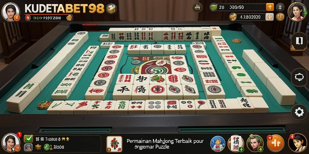 Tampilan gameplay menarik dari KUDETABET98 dengan ubin Mahjong yang indah.
