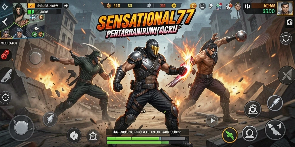 Tampilan utama gameplay aksi dalam SENSATIONAL77 yang seru.
