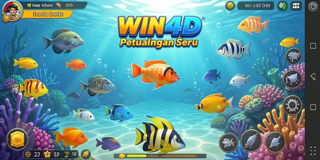 Tampilan gameplay seru Tembak Ikan di WIN4D.