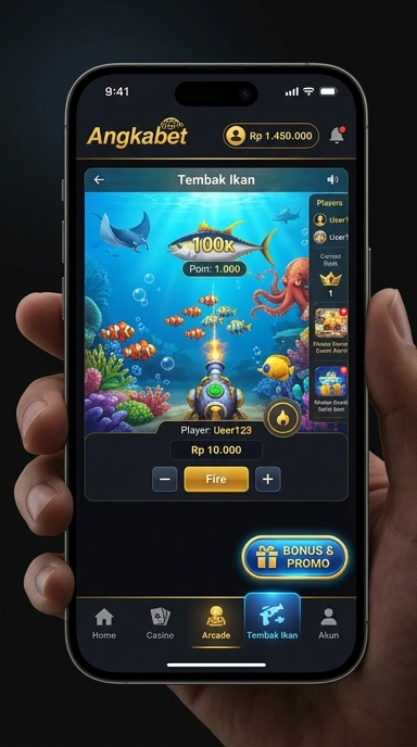 Tampilan antarmuka utama aplikasi angkabet.